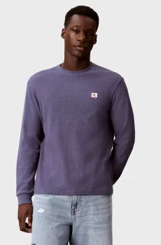 Мужской фиолетовый лонгслив WAFFLE Фиолетовый XL Calvin Klein Jeans LV040EM217