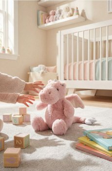 Плюшева іграшка у формі дракона - пастельний рожевий