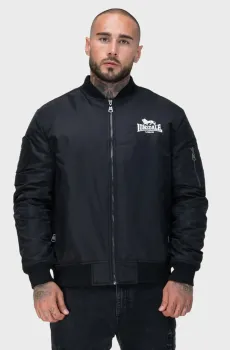 Мужской черный бомбер LUDFORD Черный 3XL Lonsdale 117851
