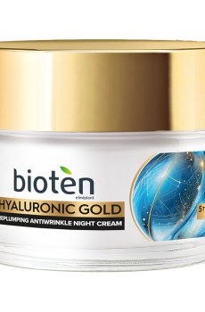 Ночной крем для лица Bioten Hyaluronic Gold Replumping Antiwrinkle Night Cream против морщин, 50 мл