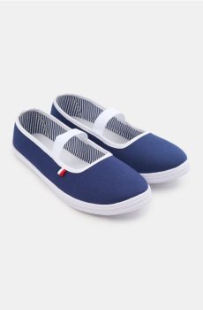 Балетки з еластичною стрічкою - темно-синій