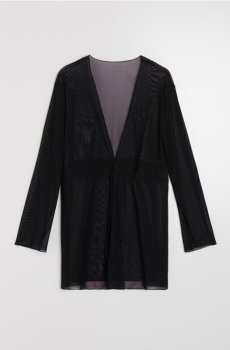 Пляжне пончо з сітки - чорний