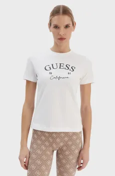 Женская белая футболка Белый L Guess V6RI02.J1314;G011