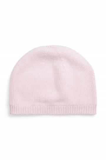 Детская хлопковая шапка Polo Ralph Lauren цвет розовый 323953201004 Детская хлопковая шапка Polo Ralph Lauren цвет розовый 323953201004