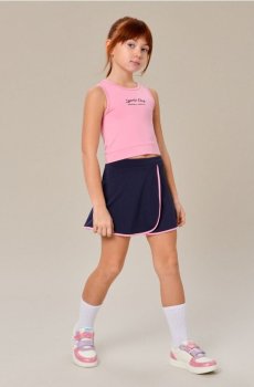 Спортивна спідниця-шорти з контрастною облямівкою Active - темно-синій