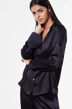 Женская черная шелковая рубашка PEARLY Черный M Etam 6529636