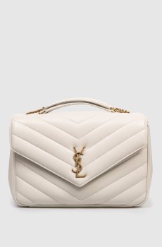 Кожаная сумка LOULOU цвета айвори