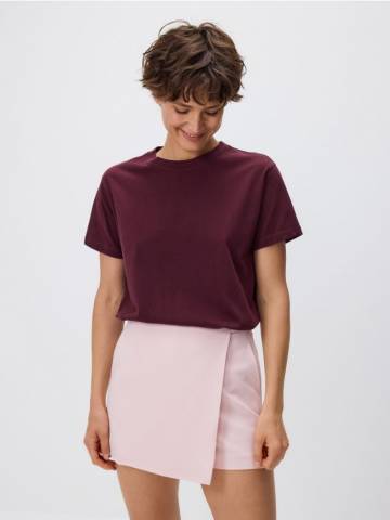 Reserved - Спідниця-шорти з віскози - пастельний рожевий - 299FT-03X