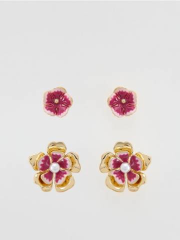 Reserved - Набір сережок - рожевий - 277FD-30X
