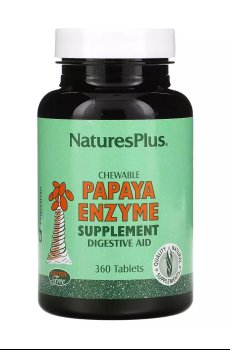 Ферменты Папайи Natures Plus Chewable Papaya Enzyme Supplement, 360 жевательных таблеток