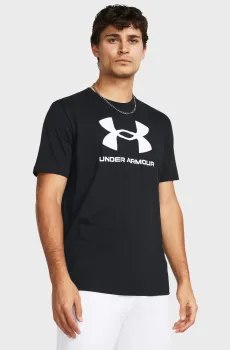 Мужская черная футболка UA SPORTSTYLE LOGO UPDATE SS-BLK Черный 4XL Under Armour 1382911-001