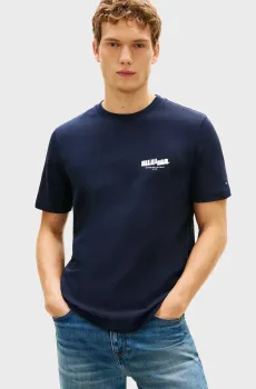 Мужская темно-синяя футболка PHOTO Синий XL Tommy Hilfiger MW0MW42389