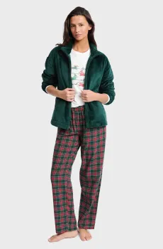 Женская зеленая пижама (кофта, лонгслив, брюки) MAVY Зеленый M Etam 6556040