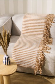 Плед з бахромою - мідний