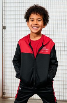 Спортивна кофта на блискавці з капюшоном - червоний