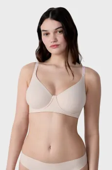 Женский бежевый бюстгальтер-минимайзер PURE FIT WE CARE Бежевый 85E Etam 6550440