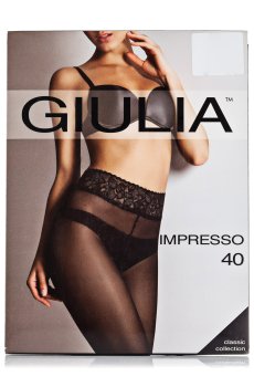 Классические колготки женские Giulia Impresso с кружевным поясом, 40 DEN, Daino, размер 4