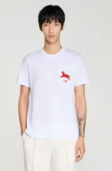 Мужская белая футболка Белый M Sandro SHPTS01754_white