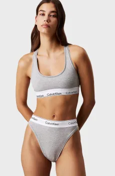 Женские серые трусики HIGH LEG TANGA Серый XL Calvin Klein LV00QF8319