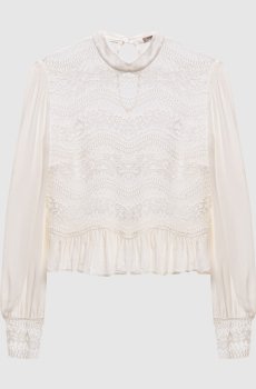 Блуза цвета айвори из кружева
