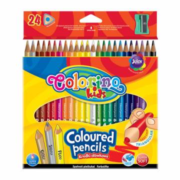 Олівці Colorino Трикутні 24 кольори з чинкою (57462PTR) Олівці Colorino Трикутні 24 кольори з чинкою (57462PTR)
