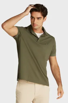 Мужское оливковое поло HIDDEN PLACKET Оливковый L Tommy Hilfiger MW0MW38491
