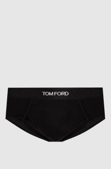 Черные трусы-брифы с контрастным узором логотипа