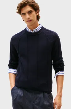 Мужской темно-синий шерстяной джемпер TEXTURED Синий XXL Tommy Hilfiger MW0MW40911