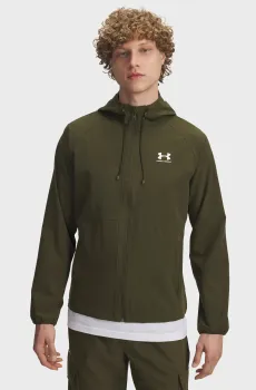 Мужская темно-зеленая ветровка UA Vibe Woven Jacket Зеленый S Under Armour 6003001-308