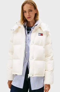 Женский белый пуховик ALASKA Белый L Tommy Jeans DW0DW21623