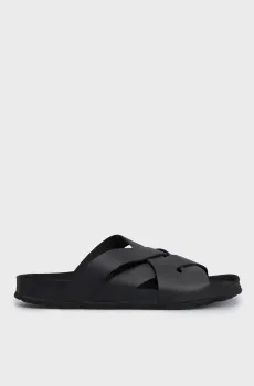 Мужские черные кожаные слайдеры Tyler Черный 42 PRPY PRSPNT1205M