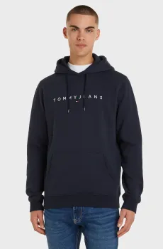 Мужское темно-синее худи TJM REG LINEAR LOGO Синий L Tommy Jeans DM0DM17985