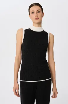 Женский черный шерстяной жилет Черный 40 MARC&ANDRE W25-00CH0505