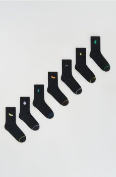 Reserved - Шкарпетки, 7 пар - чорний - 016HW-99X