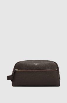 Коричневый кожаный несесер