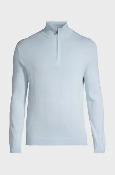 Мужская голубая шерстяная кофта EXTRAFINE MERINO WOOL HALF ZIP Голубой M Gant 8050206