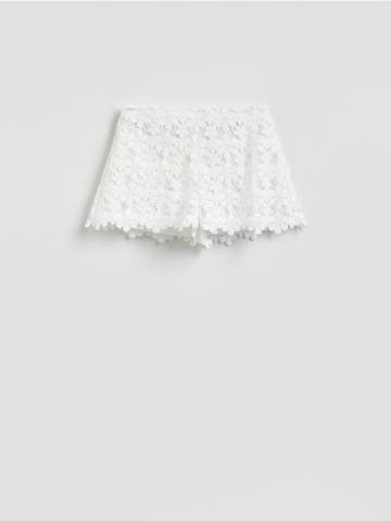 Reserved - Ажурні шорти - білий - VI083-00X Reserved - Ажурні шорти - білий - VI083-00X