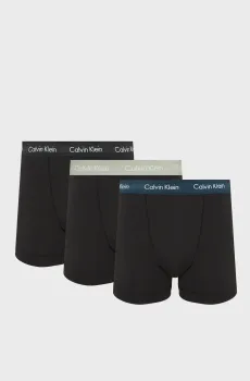 Мужские черные боксеры (3 шт) TRUNK Черный S Calvin Klein 0000U2662G