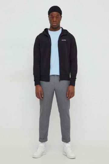 Кофта Calvin Klein мужская цвет чёрный с капюшоном однотонная Кофта Calvin Klein мужская цвет чёрный с капюшоном однотонная
