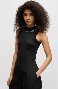 Женский черный топ Черный S HUGO 50534050;001