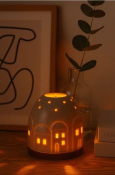 Різдвяний свічник із мотивом будинку - різнобарвний