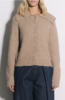 Reserved - Кардіган з коміром - бежевий - 090HH-80X