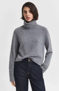 Женский серый шерстяной свитер SOFT WOOL TURTLENECK Серый S Gant 4805377