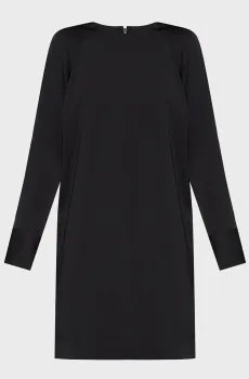 Женское черное платье SHINY SATIN LS MINI SHIFT Черный XS Calvin Klein K20K207160