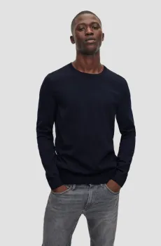 Мужской темно-синий шерстяной джемпер Синий XXL BOSS 50468239;404