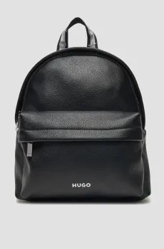 Женский черный кожаный рюкзак Черный ONESIZE HUGO 50543261;001