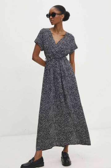 Платье Answear Lab цвет чёрный maxi расклешённая Платье Answear Lab цвет чёрный maxi расклешённая