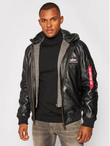 Alpha Industries Шкіряна куртка Ma-1 D-Tec 193129 Чорний Regular Fit Alpha Industries Шкіряна куртка Ma-1 D-Tec 193129 Чорний Regular Fit