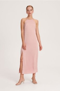 Reserved - Сукня з боковим розрізом - пастельний рожевий - 3981T-03X