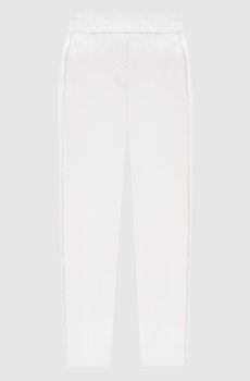 Белые спортивные брюки с цепочкой